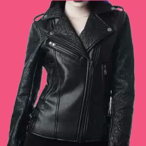 Killstar Graveyard Shift Spiderweb Vegan Leather Jacket